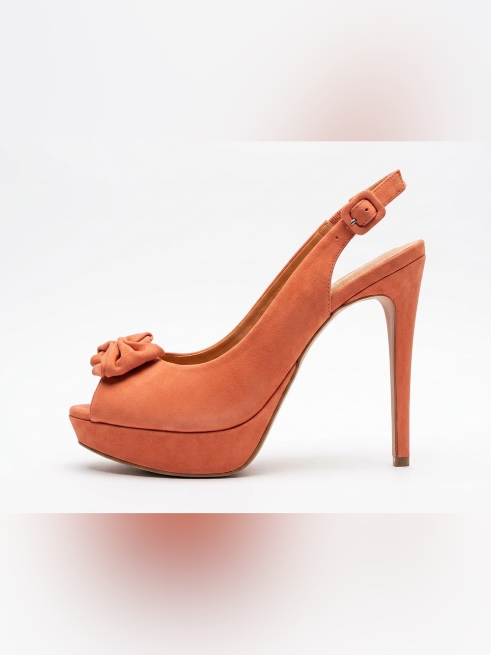 Filomena Brazilian shoes Women's Suede Slingback Platform Pump in Coral